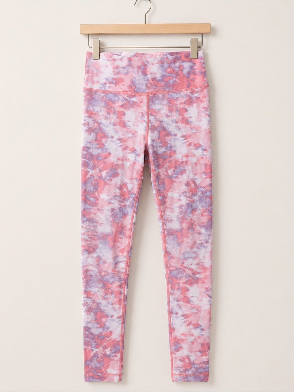 Athleta Girl Printed Chit Chat Tight PinkPurple Tie-Dye Leggings Size Medium